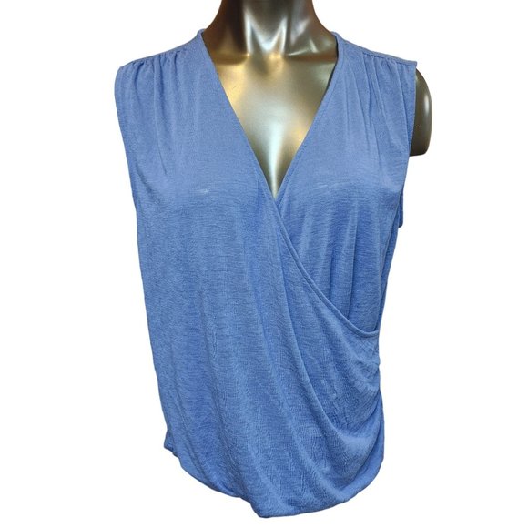 Athleta Women's Sleeveless VNeck Navy Blue Top large - Picture 1 of 4